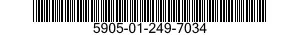 5905-01-249-7034 RESISTOR,FIXED,WIRE WOUND,NONINDUCTIVE 5905012497034 012497034