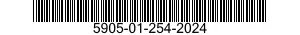 5905-01-254-2024 RESISTOR,FIXED,WIRE WOUND,INDUCTIVE 5905012542024 012542024