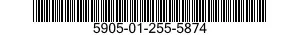 5905-01-255-5874 RESISTOR,FIXED,WIRE WOUND 5905012555874 012555874