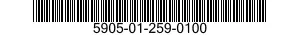 5905-01-259-0100 RESISTOR,FIXED,WIRE WOUND,INDUCTIVE 5905012590100 012590100