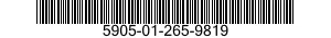 5905-01-265-9819 RESISTOR,FIXED,WIRE WOUND,NONINDUCTIVE 5905012659819 012659819