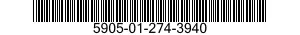 5905-01-274-3940 RESISTOR,FIXED,FILM 5905012743940 012743940