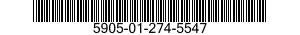 5905-01-274-5547 RESISTOR ASSEMBLY 5905012745547 012745547