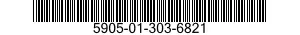 5905-01-303-6821 RESISTOR,FIXED,WIRE WOUND,NONINDUCTIVE 5905013036821 013036821