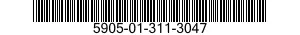 5905-01-311-3047 RESISTOR NETWORK,FIXED,FILM 5905013113047 013113047