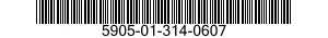 5905-01-314-0607 RESISTOR ASSEMBLY 5905013140607 013140607