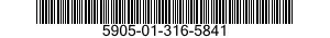5905-01-316-5841 RESISTOR NETWORK,FIXED,FILM 5905013165841 013165841