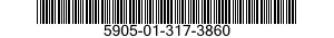 5905-01-317-3860 RESISTOR,FIXED,WIRE WOUND,NONINDUCTIVE 5905013173860 013173860