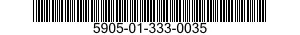 5905-01-333-0035 RESISTOR,FIXED,WIRE WOUND,NONINDUCTIVE 5905013330035 013330035