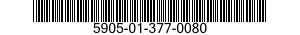 5905-01-377-0080 RESISTOR,FIXED,WIRE WOUND,INDUCTIVE 5905013770080 013770080