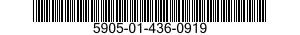 5905-01-436-0919 RESISTOR ASSEMBLY 5905014360919 014360919