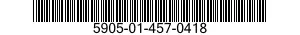 5905-01-457-0418 RESISTOR NETWORK,FIXED,FILM 5905014570418 014570418