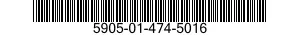 5905-01-474-5016 RESISTOR ASSEMBLY 5905014745016 014745016