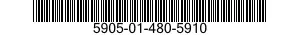 5905-01-480-5910 RESISTOR,FIXED,WIRE WOUND,NONINDUCTIVE 5905014805910 014805910