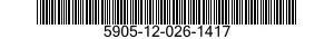 5905-12-026-1417 RESISTOR,FIXED,WIRE WOUND,NONINDUCTIVE 5905120261417 120261417