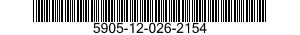 5905-12-026-2154 RESISTOR,FIXED,WIRE WOUND,NONINDUCTIVE 5905120262154 120262154