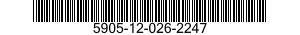 5905-12-026-2247 RESISTOR,FIXED,WIRE WOUND,NONINDUCTIVE 5905120262247 120262247