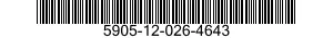 5905-12-026-4643 RESISTOR,FIXED,WIRE WOUND,INDUCTIVE 5905120264643 120264643