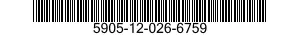 5905-12-026-6759 RESISTOR,FIXED,WIRE WOUND,INDUCTIVE 5905120266759 120266759