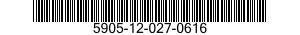 5905-12-027-0616 RESISTOR,FIXED,WIRE WOUND,NONINDUCTIVE 5905120270616 120270616