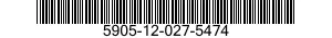 5905-12-027-5474 RESISTOR,FIXED,WIRE WOUND,NONINDUCTIVE 5905120275474 120275474