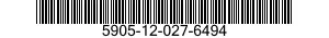 5905-12-027-6494 RESISTOR,FIXED,WIRE WOUND,INDUCTIVE 5905120276494 120276494