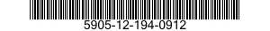 5905-12-194-0912 RESISTOR,VARIABLE,NONWIRE WOUND,NONPRECISION 5905121940912 121940912