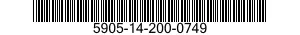 5905-14-200-0749 RESISTOR,FIXED,COMPOSITION 5905142000749 142000749
