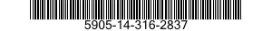 5905-14-316-2837 RESISTOR,FIXED,FILM 5905143162837 143162837