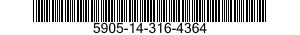 5905-14-316-4364 RESISTOR,ADJUSTABLE 5905143164364 143164364