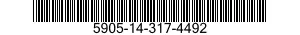 5905-14-317-4492 RESISTOR,FIXED,WIRE WOUND,INDUCTIVE 5905143174492 143174492