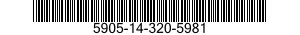 5905-14-320-5981 RESISTOR ASSEMBLY 5905143205981 143205981