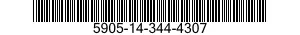 5905-14-344-4307 RESISTOR,FIXED,WIRE WOUND,INDUCTIVE 5905143444307 143444307