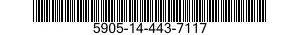 5905-14-443-7117 RESISTOR,FIXED,WIRE WOUND,INDUCTIVE 5905144437117 144437117