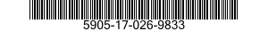 5905-17-026-9833 RESISTOR,FIXED,WIRE WOUND,INDUCTIVE 5905170269833 170269833