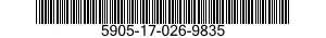 5905-17-026-9835 RESISTOR,FIXED,WIRE WOUND,INDUCTIVE 5905170269835 170269835