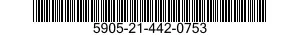 5905-21-442-0753 RESISTOR,FIXED,WIRE WOUND,INDUCTIVE 5905214420753 214420753