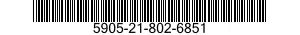 5905-21-802-6851 RESISTOR,FIXED,WIRE WOUND,INDUCTIVE 5905218026851 218026851