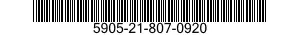 5905-21-807-0920 RESISTOR,FIXED,WIRE WOUND,INDUCTIVE 5905218070920 218070920