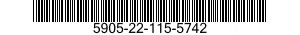 5905-22-115-5742 RESISTOR,FIXED,COMPOSITION 5905221155742 221155742