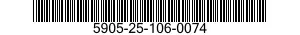 5905-25-106-0074 RESISTOR,FIXED,COMPOSITION 5905251060074 251060074