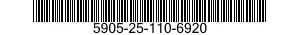 5905-25-110-6920 RESISTOR,FIXED,FILM 5905251106920 251106920