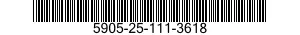 5905-25-111-3618 RESISTOR,FIXED,WIRE WOUND,INDUCTIVE 5905251113618 251113618