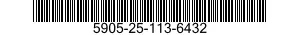 5905-25-113-6432 RESISTOR,FIXED,COMP 5905251136432 251136432