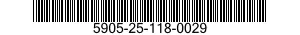 5905-25-118-0029 RESISTOR,FIXED,WIRE 5905251180029 251180029