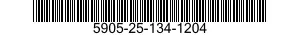 5905-25-134-1204 RESISTOR,FIXED,WIRE WOUND,NONINDUCTIVE 5905251341204 251341204