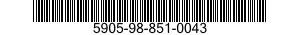 5905-98-851-0043 RESISTOR,VARIABLE,NONWIRE WOUND,NONPRECISION 5905988510043 988510043