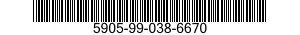 5905-99-038-6670 RESISTOR,FIXED,FILM 5905990386670 990386670