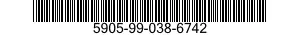 5905-99-038-6742 RESISTOR,FIXED,FILM 5905990386742 990386742