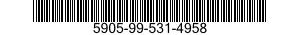 5905-99-531-4958 RESISTOR,FIXED,WIRE 5905995314958 995314958